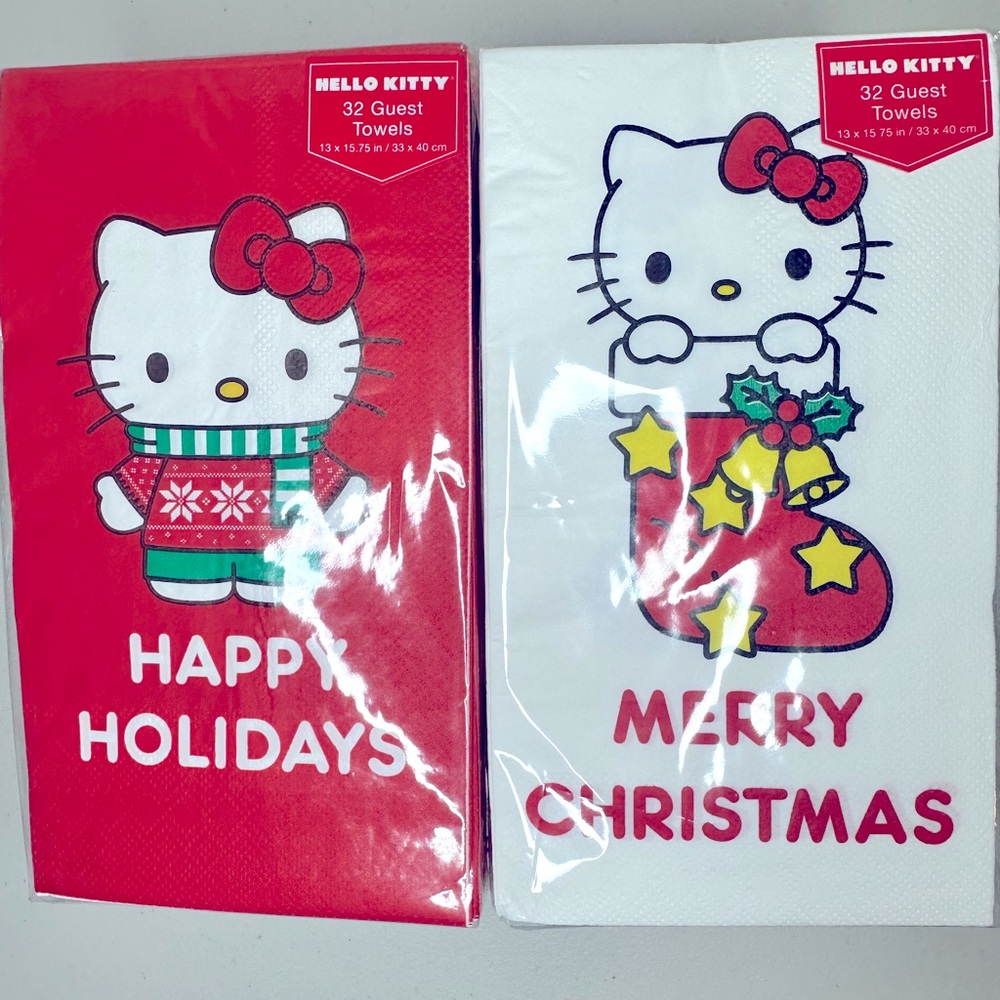 Hello Kitty Christmas Guest Towels 2 packs